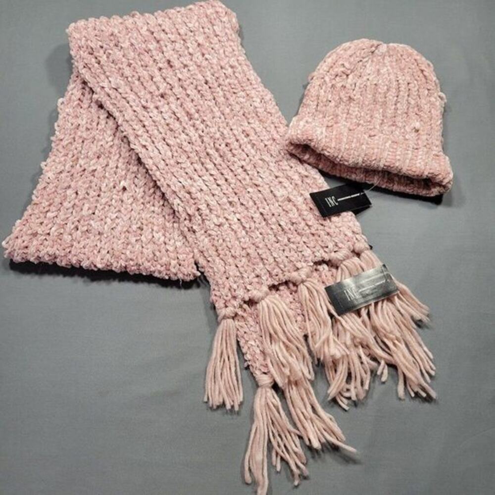 International Concepts Inc Pink Soft Winter Hat Scarf Set NEW $64 Women ONE SIZE